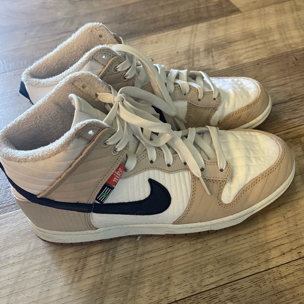 Nike High-Top Sneakers in Tan and White - LIMITED EDITION - NEW!!